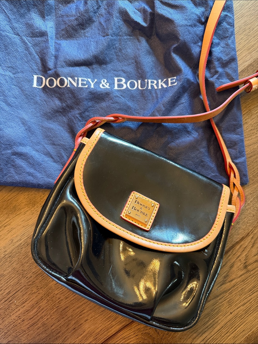 Dooney & Bourke Patent Leather Crossbody Bag Black